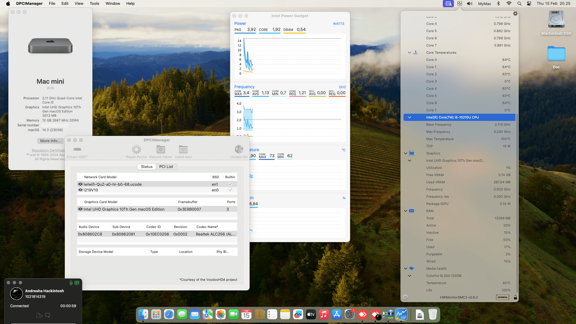 Success Hackintosh macOS Sonoma 14.3 Build 23D56 in Intel NUC NUC10i5FNH